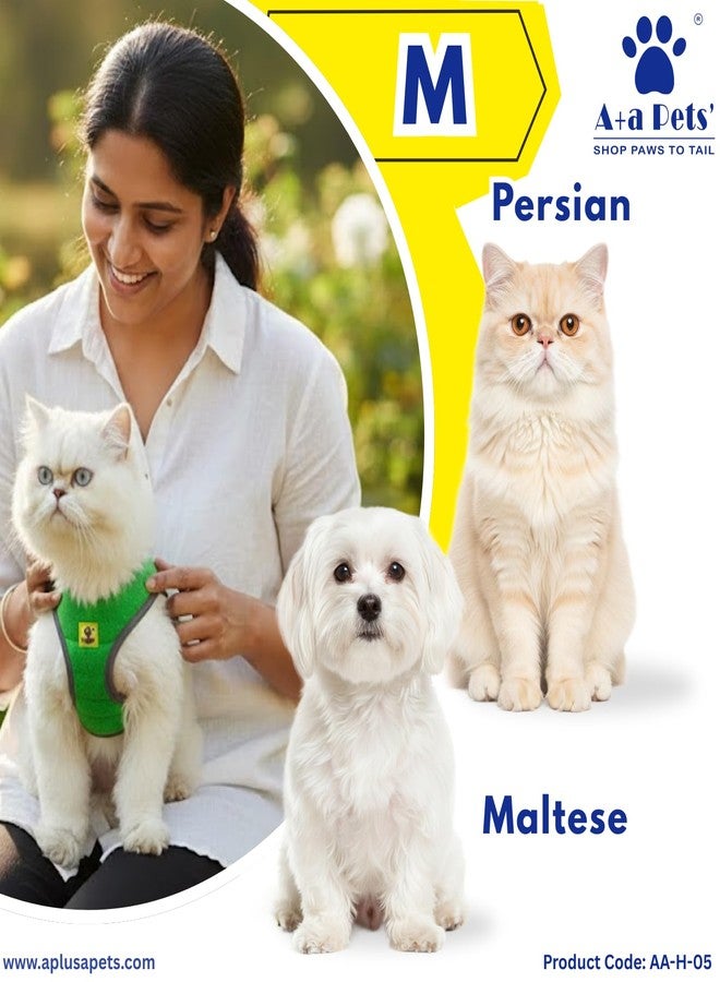 A+a Pets' Feather Weight Cat and Dog Harness & Leash Set - Escape Proof, Adjustable, No Pull, Soft Padded Vest for Persian Cats, Kittens, Small Dogs (Green, M) - Image 5